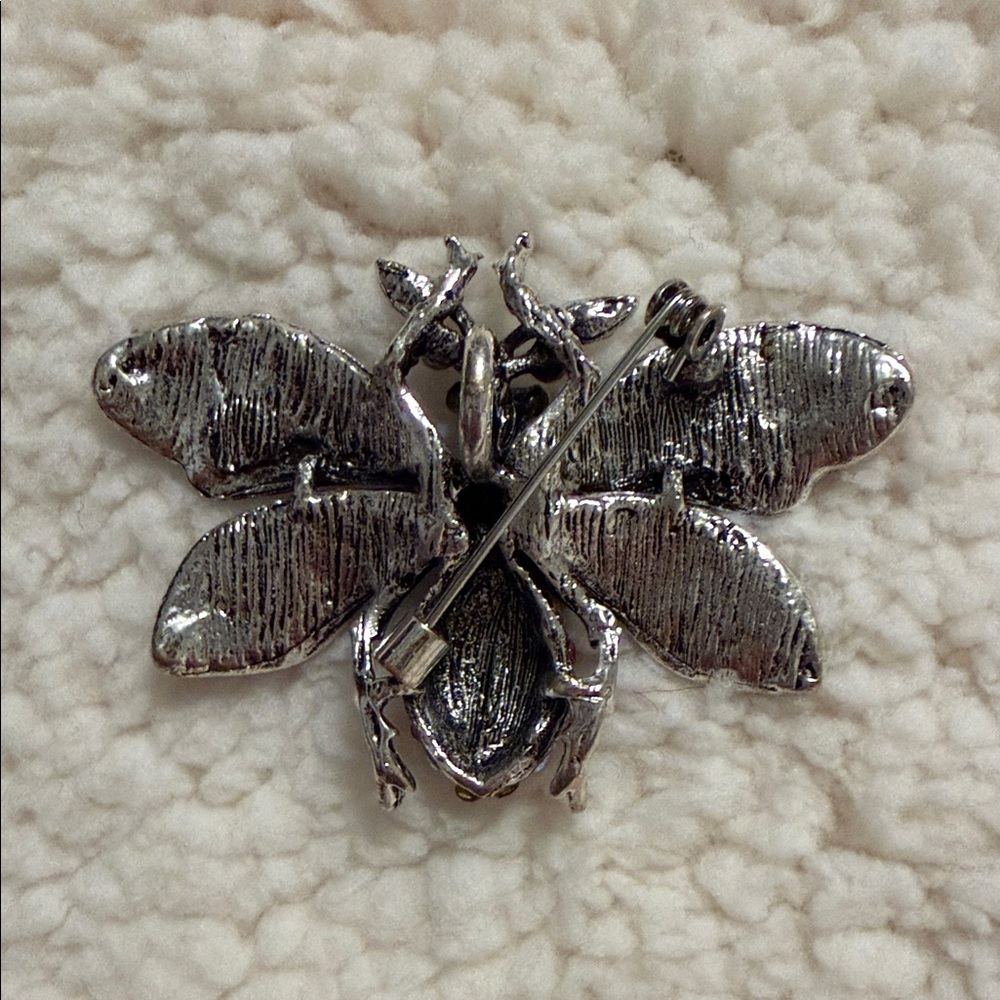 Colorful Betsey Johnson Rhinestone Insect Brooch - Picture 2 of 4